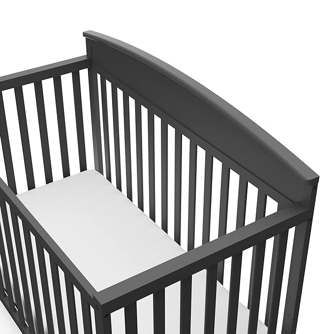 Graco Benton 5-in-1 Convertible Crib (Gray) – GREENGUARD Gold Certified, Converts from Baby Crib to Toddler Bed, Daybed and Full-Size Bed, Fits Standard Full-Size Crib Mattress