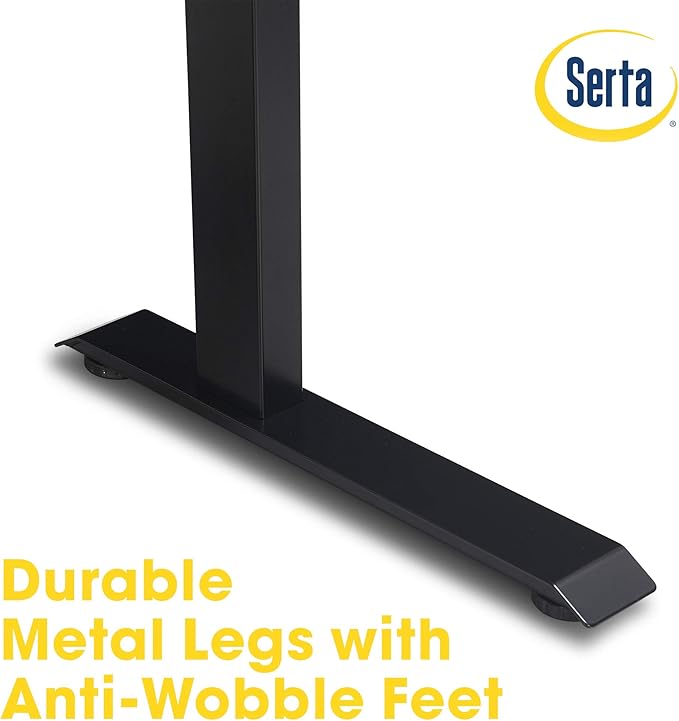 Serta Creativity Electric Height Adjustable Desk, 47" Inch Wood Desktop Sit Stand Table for Office, Work from Home Furniture, Easy to Assemble, Light Brown