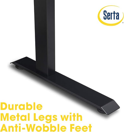 Serta Creativity Electric Height Adjustable Desk, 47" Inch Wood Desktop Sit Stand Table for Office, Work from Home Furniture, Easy to Assemble, Light Brown