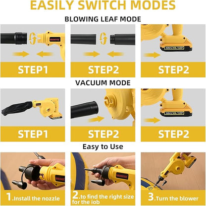 Cordless Blower for DEWALT 20V Max Battery, 3-in-1 Handle Small Blower & Vacuum & Inflatable Compatible with DEWALT Battery by MKMKYEE (Battery Not Included)