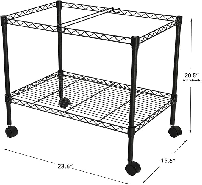 Finnhomy Premium 1-Tier Metal Rolling File Cart for Letter Size and Legal Size Folder, Black