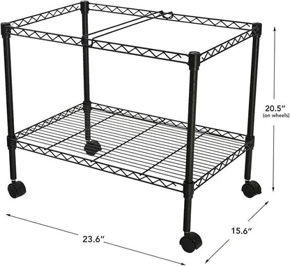 Finnhomy Premium 1-Tier Metal Rolling File Cart for Letter Size and Legal Size Folder, Black