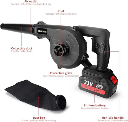 Leaf Blower Cordless with Battery and Charger ，Leaf Blower Electric Lightweight for Lawn Care, Leaves, Garden, Patio