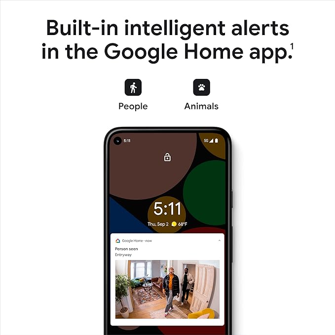Google Nest Security Cam (Wired) - 2nd Generation - Linen, 1080p, Motion Only