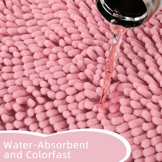 Locker Rug school girl rugs Carpet Chenille 100% Microfiber Locker Carpet with Non Skid Backing Locker Decorations (Pink, 10X10)