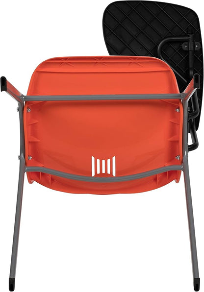 Flash Furniture HERCULES 5 Pack Orange Ergonomic Shell Chair with Left Handed Flip-Up Tablet Arm