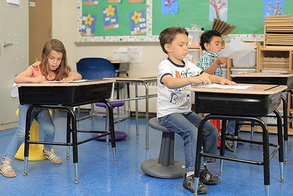 Kore Kids Wobble Chair - Flexible Seating Stool for Classroom & Elementary School, ADD/ADHD - Made in The USA - Age 6-7, Grade 1-2, Grey (14in)