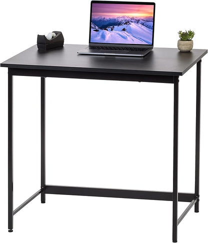 IRIS USA 32 Inch Modern Laptop and Computer Desk Office Table for Home Office, Water and Scratch Resistant Surface Gaming Desk, Easy to Assemble Black Desk