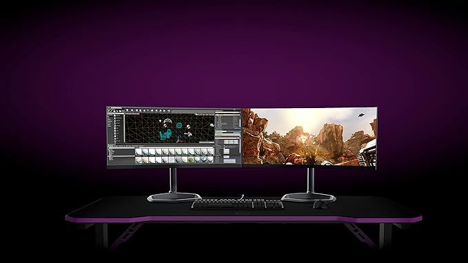 Cooler Master GD160 PC Gamimg Desk, Onesize, Black, Purple