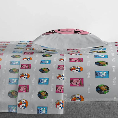 Jay Franco Piggy Join US 5 Piece Twin Size Bed Set - includes Comforter & Sheet Set - Super Soft Fade Resistant Polyester (Official Piggy Product)