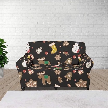 FKELYI Christmas Decorations Indoor Furniture Protector Easy Going Stretch Sofa Slipcover Non-Slip Sofa Slipcovers Washable Sofa Couch Cover M