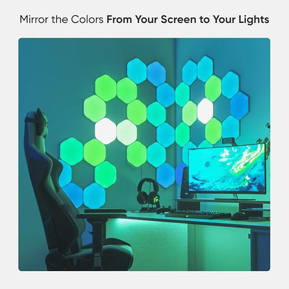 Nanoleaf Shapes WiFi and Thread Smart RGBW 16M+ Color LED Dimmable Gaming and Home Decor Wall Lights Smarter Kits Hexagons Smarter Kit (7 Pack)