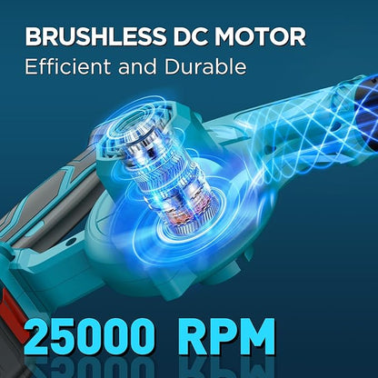 Cordless Leaf Blower, 150Mph 3 Speed Mode Handheld Electric Leaf Blowers 2-in-1 Lightweight Mini Cordless Leaf Vacuum with Brushless Motor for 18-21V Battery(Battery Not Included)