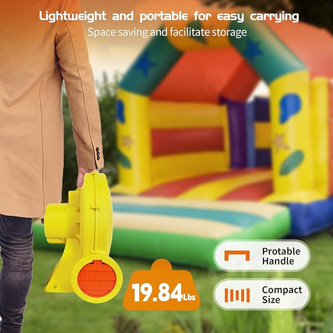 Inflatable Blower,1200W 1.5 HP Inflatable Bouncer Blower,Air Blower for Inflatables,Commercial Bounce House Blower for Bounce House,Inflatable Figures Outdoor Christmas Decorations