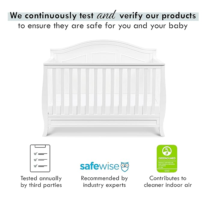 DaVinci Emmett 4-in-1 Convertible Crib in White, Greenguard Gold Certified