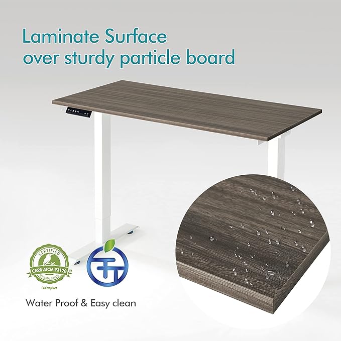 Kaboon Universal Tabletop 59.1"x23.62", Solid One-Piece Melamine Table Top, Double Desk L-Desk DIY, Home and Office Countertop,Eucalyptus/Dark Walnut