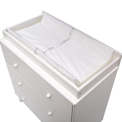 Delta Children Jade Changing Table/Cart, White Melamine/Bronze & Foam Contoured Changing Pad with Waterproof Cover