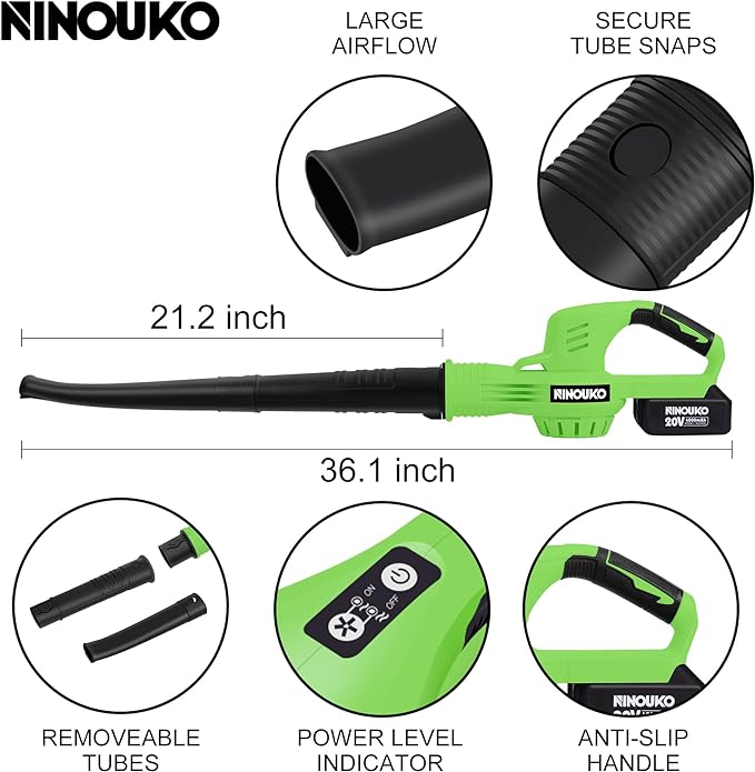 Cordless Leaf Blower 150MPH, Handheld Electric Leaf Blower with 4.0Ah Battery and Charger, 2 Speed Modes, 20V Battery Operated Leaf Blowers for Lawn Care, Patio, Blowing Leaves and Snow