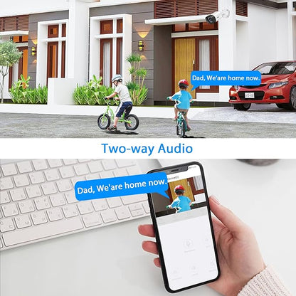 Hiseeu 5MP WiFi Security Camera System Outdoor,12Pcs 16CH NVR Camera Surveillance System,Color Night Vision, Spotlight& Siren Alarm,2-Way Audio,3TB HDD for 24/7 Recordings