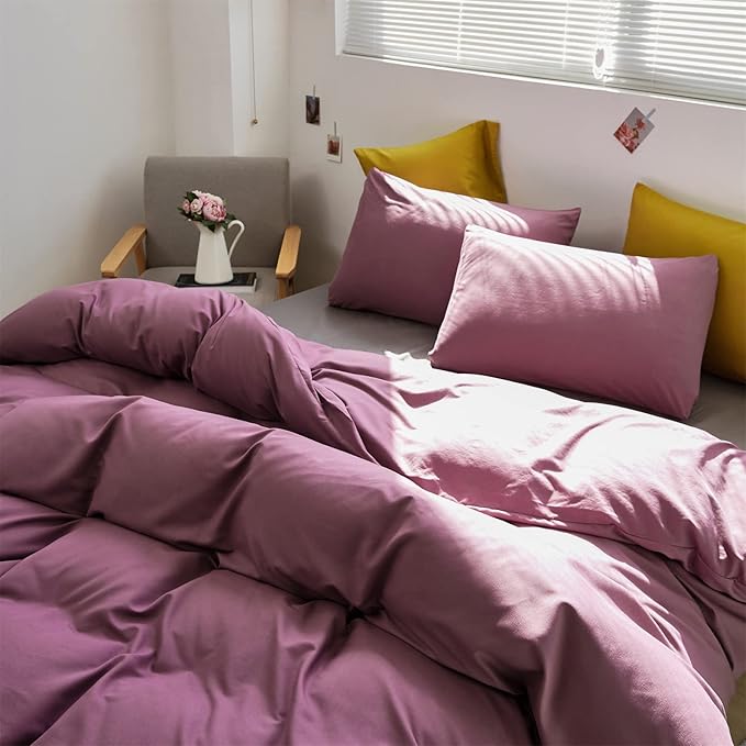 Purple Comforter Set Twin Grape Color Bedding Set 3 Pieces Solid Purple Comforter Set Hotel Quality Lightweight Women Comforter Set Twin Breathable Purple Bed Comforter Set Twin