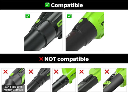 Stubby Car Drying Nozzle for Greenworks 760, 730, 700, 610, 585, 550, 515, & 500 CFM Leaf Blowers