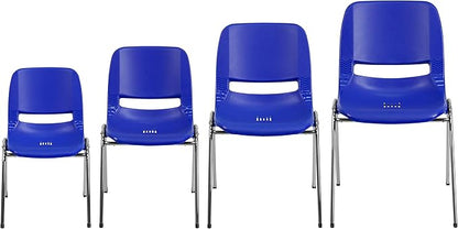 Flash Furniture HERCULES Series 661 lb. Capacity Navy Ergonomic Shell Stack Chair with Chrome Frame and 16'' Seat Height