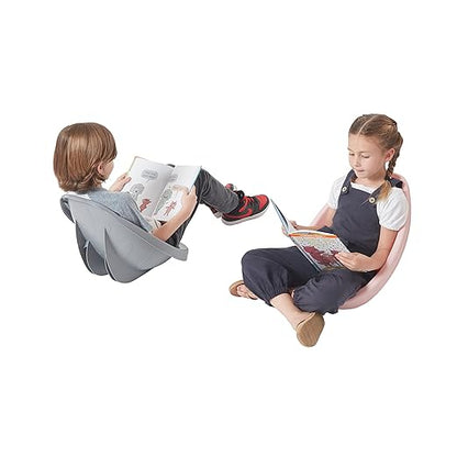 ECR4Kids Leaf Floor Seat, Rocker Chair, Pink/Grey, 6-Piece