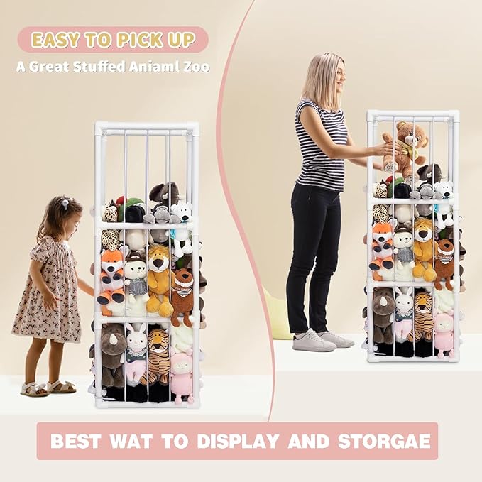 Original Stuffed Animal Zoo, Large Stuffed Animals Storage, Toy Storage Organizer for Plush Toy Holder, Perfect Stuffed Animals Ideas for Toddler Boys Girls, Nursery Play Room