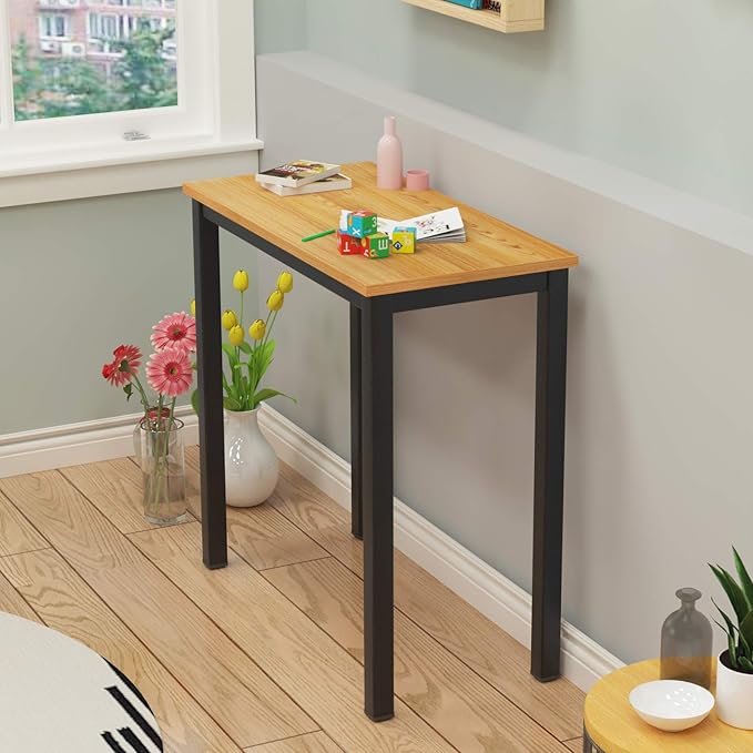 SogesGame Small Computer Desk, 31.5 inches Small Office Desk Computer Table Study Writing Desk Workstation for Home Office, Teak Black