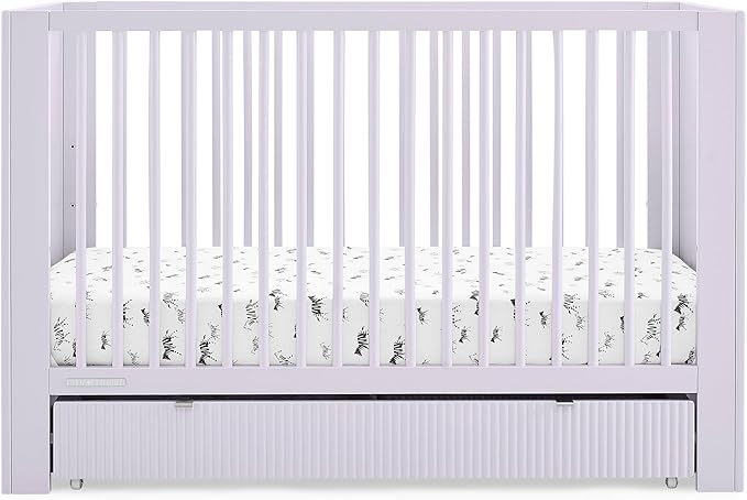Delta Children Cassie 4-in-1 Convertible Crib with Underdrawer - Greenguard Gold Certified, Lilac