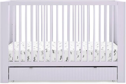 Delta Children Cassie 4-in-1 Convertible Crib with Underdrawer - Greenguard Gold Certified, Lilac