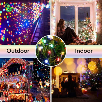 Toodour Christmas Lights Outdoor, 213ft 600 LED Christmas String Lights, 8 Modes, Timer, Waterproof Christmas Fairy Twinkle Lights for Home Garden Yard Wedding Party Tree Xmas Decors - Multicolor