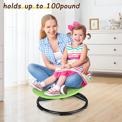 Kids Swivel Chair, Spinning Chair for Kids, Sit and Spin Chair for Kids,Balance Physical Therapy Equipment, Training Body Coordination，Sensory Spinning Seat for Kids (Green)