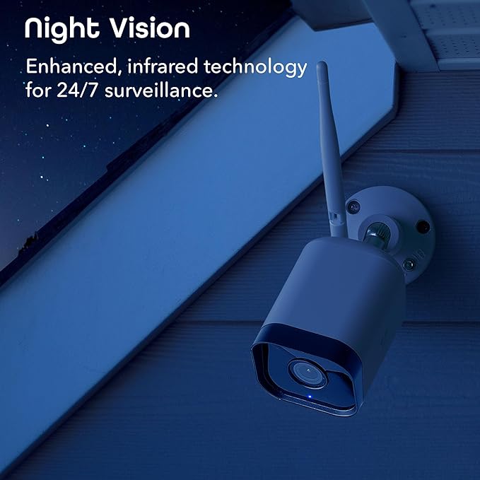 Geeni Hawk 3 Outdoor Security Camera, 1080p HD, Weatherproof, Motion Detection, Night Vision, Two-Way Audio, Cloud & MicroSD Storage, Alexa & Google Assistant Compatible, Wi-Fi, 2-Pack
