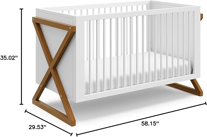 Storkcraft Equinox 3-in-1 Convertible Crib (Vintage Driftwood) Easily Converts to Toddler Bed & Daybed, 3-Position Adjustable Mattress Support Base, Modern Two-Tone Design for Contemporary Nursery