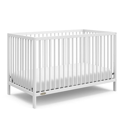 Graco Teddi 5-in-1 Convertible Crib (White) – GREENGUARD Gold Certified, Converts to Daybed, Toddler & Twin Bed with Headboard and Footboard, Adjustable Mattress Height