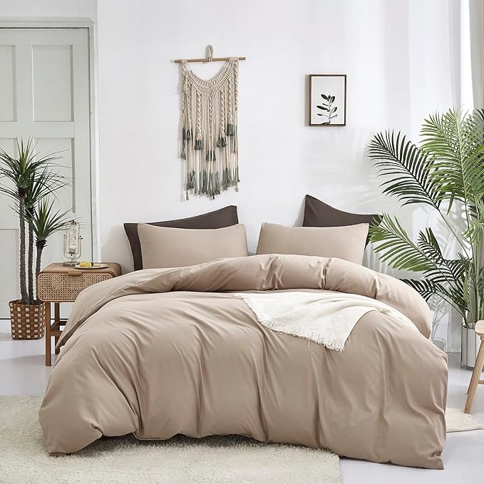 Deep Champagne Comforter Set Twin Cream Coffee Bedding Set Solid Champagne Comforter Set Twin Women Soft Champagne Bedding Set Men Breathable Comforter Set Twin Khaki Bed Set
