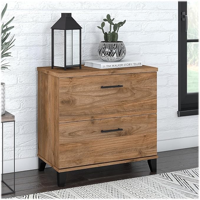 Bush Furniture Somerset 2-Drawer Lateral File Cabinet, Letter/Legal, Fresh Walnut, 30-inch (WC81380)
