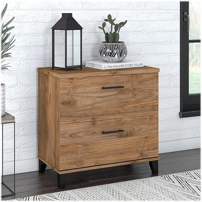 Bush Furniture Somerset 2-Drawer Lateral File Cabinet, Letter/Legal, Fresh Walnut, 30-inch (WC81380)