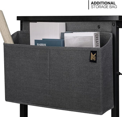 MoNiBloom Computer Desk 47", Simple Style Home Gaming Desk with Storage Bag, Office Writing Workstation- Black