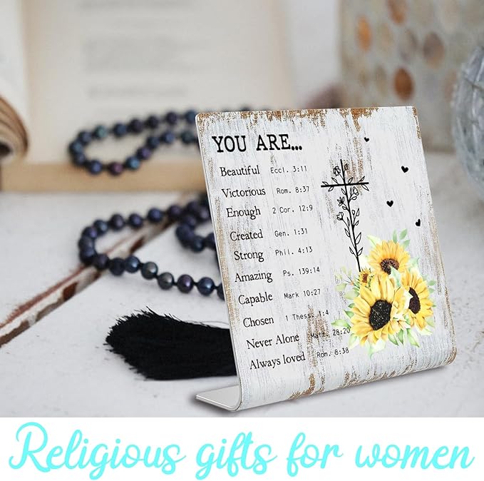 Christian office decor for Men Prayer Room Decor for Office Desk Scripture Motivational Birthday Gifts for Her, Mom,Sister, Friends, Coworker Birthday Gifts for Women Catholic XUV03