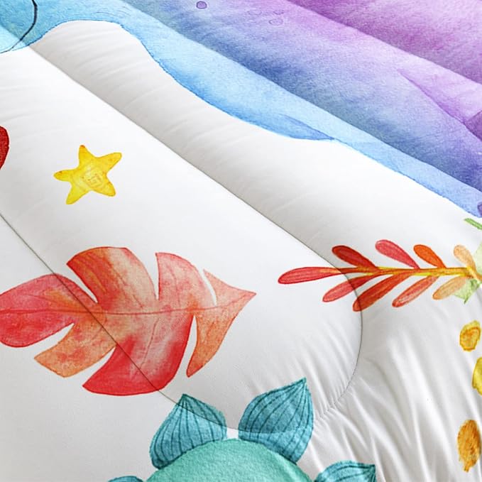 CVHOUSE Dinosaur Bedding Set,Dinosaur Comforter,Dinosaur Comforter Set Queen,Microfiber Quilt Set with 1 Comforter and 2 Pillow Cases- 3 Piece