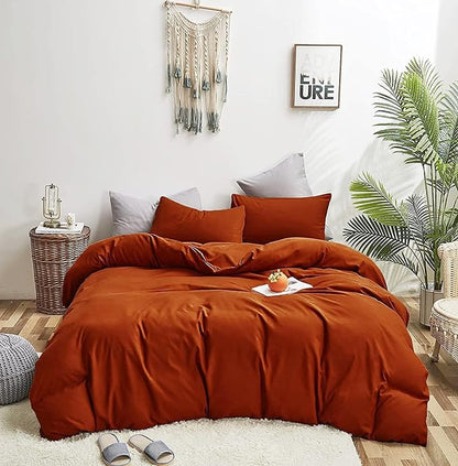 Burnt Orange Comforter Queen Rust Bedding Set Queen Reddish Caramel Color Terracotta Comforter 3 Pieces Women Lightweight Burnt Orange Queen Blanket Rust Queen Bed Comforter Set Durable