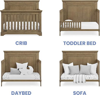 Delta Children Simmons Kids Paloma 4-in-1 Convertible Crib, Greenguard Gold Certified, Rustic Acorn