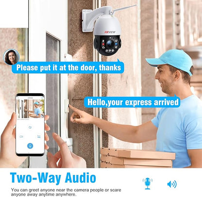 PTZ Camera Outdoor, 30X Optical Zoom Security Camera, 5MP Wireless WiFi RTSP IP Camera, 1000FT Night Vision, Auto Tracking, Emergency Strobe Light Alarm, Human Detection, 2-Way Audio