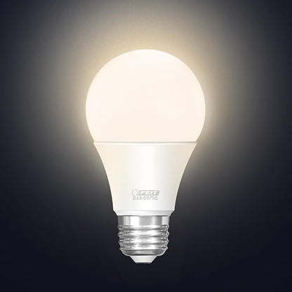 Feit Electric OM60/927CA/AG 60W Equivalent WiFi Dimmable, No Hub Required, Alexa Google Assistant A19 Smart LED Light Bulb, 4.4" H x 2.3" D, 2700K Soft White