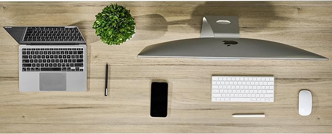 Kaboon Universal Tabletop 55"x23.62" Solid One-Piece Melamine Table Top, Double Desk L-Desk DIY, Home and Office Countertop, Oak