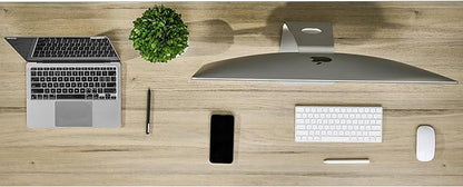 Kaboon Universal Tabletop 55"x20", Solid One-Piece Melamine Table Top, Double Desk L-Desk DIY, Home and Office, Oak