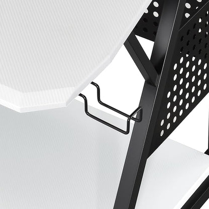 NicBex Laik-DW-00055-DX Desks, 67" W x 38" D x 42" H, White+Black