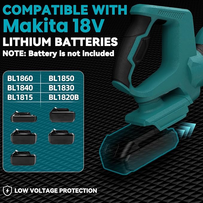 Leaf Blower, Cordless Leaf Blower for Makita 18V Battery, 3 Speed Modes Up to 200MPH, 270° Rotatable Electric Leaf Blower with 4 Blowing Nozzles for Lawn Care and Yard(Battery Not Included)